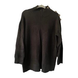 Anthropologie Margarita Tunic Sweater Button shoulder Detail Medium